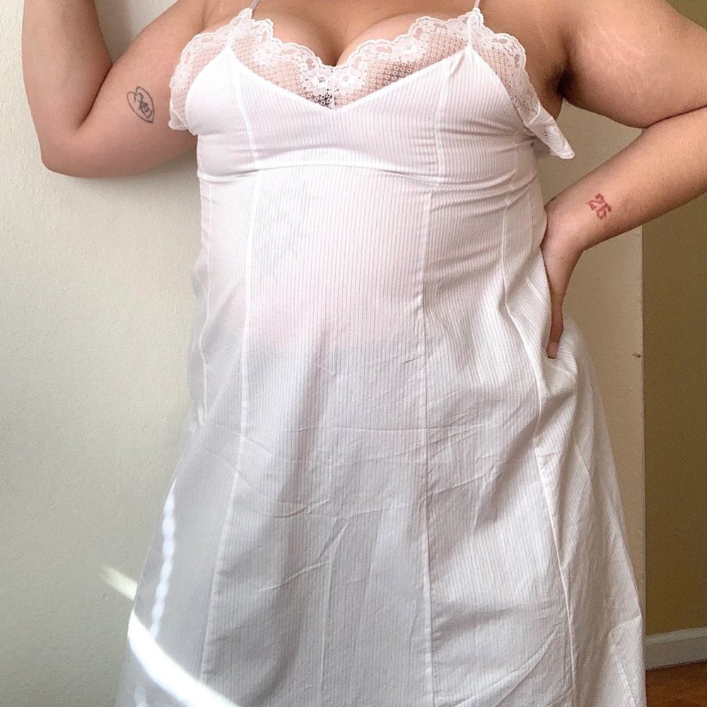 helmut lang sample summer dress w/ silk & lace